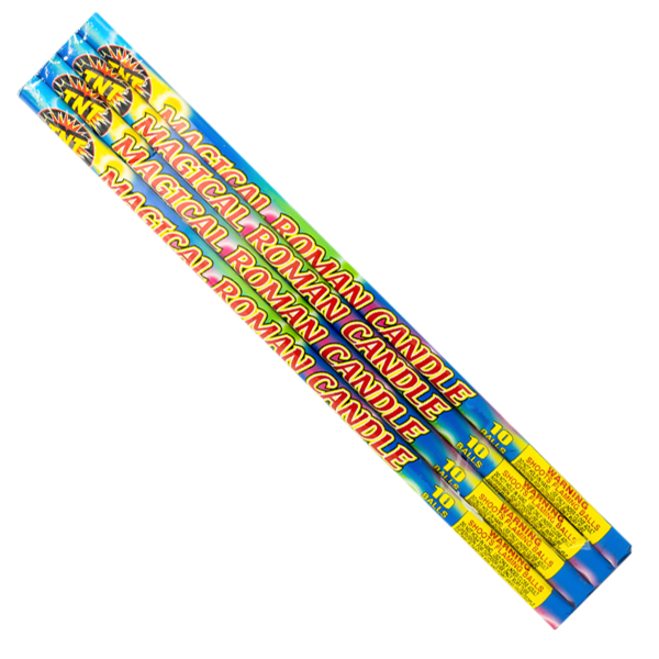 Firework Roman Candles 10 Ball Magical Roman Candle 4 Pack