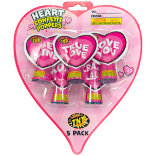 Firework Confetti & Streamers Heart Confetti Poppers