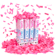Firework Confetti & Streamers Gender Reveal Pink Confetti Cannon Thumbnail 2