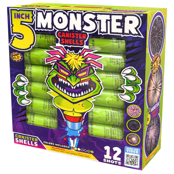 Firework Reloadables Monster® 5" Canister Shells 12 Shots