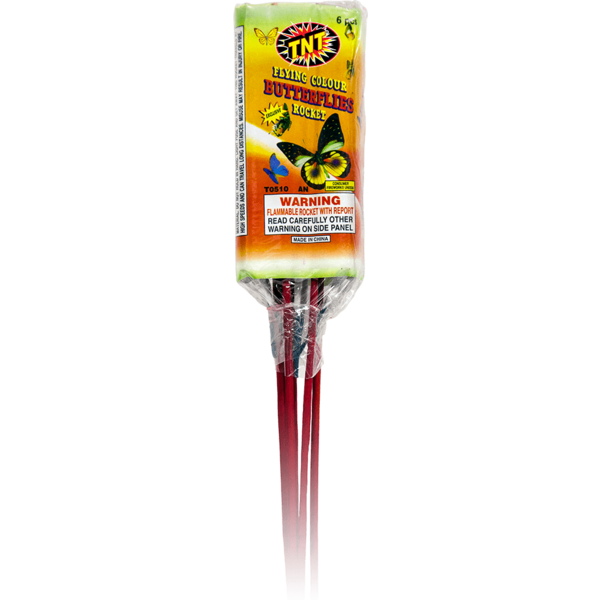 Firework Rockets & Missiles Flying Color Butterflies Rocket