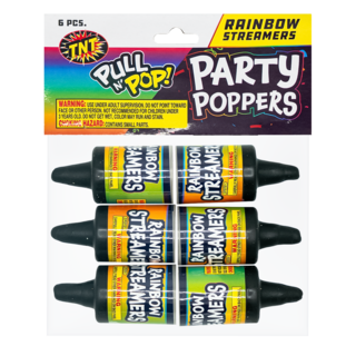 Firework Confetti & Streamers Party Poppers 6 Pack